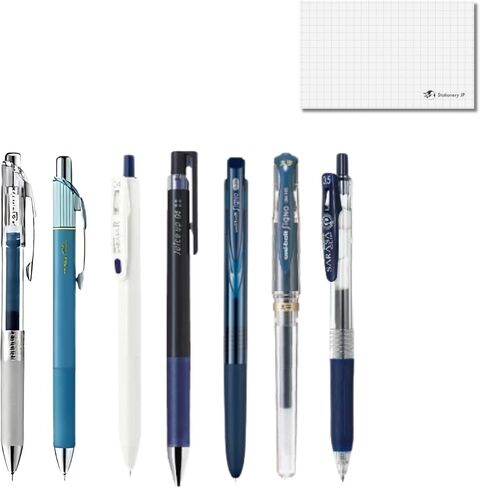 Brown Gel Pen Sampler, Fine/Medium/Bold Tip, Brown Ink, Japanese Gel Ballpoint Pen 7-Piece & Ink Testing Card Set in Saudi Arabia