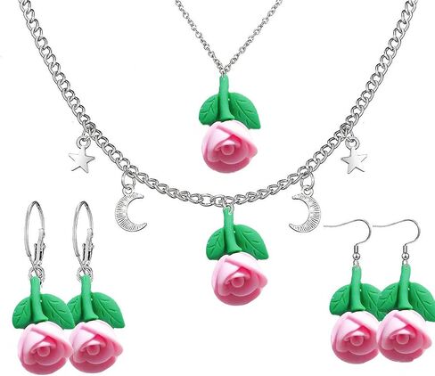 MSCFTFB 100 Pieces Rose with Green Leaf Resin Charms Flower Plastic Beads Flatback Cabochons Embellishment for Jewelry Making Cardmaking Scrapbooking Hair Accessories (Yellow) in Kuwait