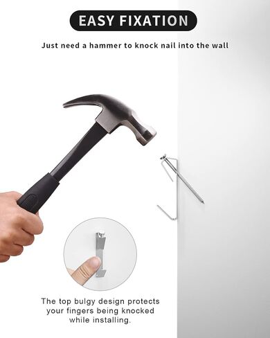 Picture Hooks - 150 PCS Picture Hanging kit with Nails for Drywall Wooden Wall - 5 Sizes Including 10/20/30/50/100lb Picture Hangers Hooks (Silver) in Saudi Arabia