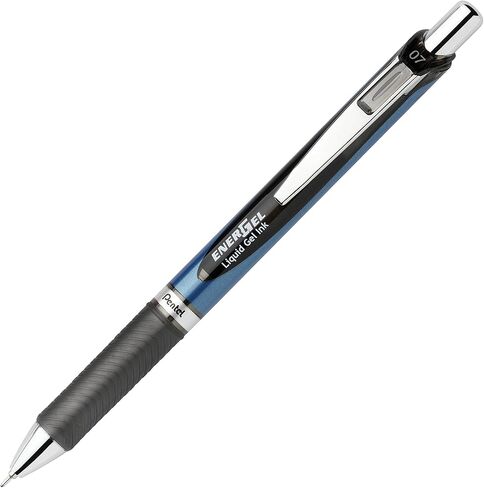 قلم جل سائل قابل للسحب من Pentel BLN77A EnerGel RTX، .7 مم، إبرة، أسود/رمادي Brl، حبر أسود in Saudi Arabia