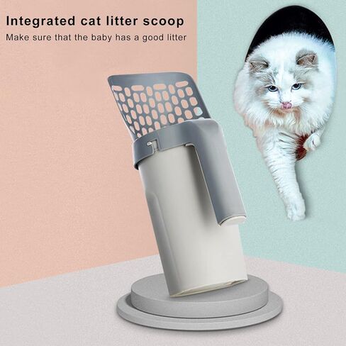 Cat Litter Shovel,Integrated Detachable Deep Shovel Holder, Large Capacity Portable Litter Shovel with Poop Sifting,White-1,20 x 12 x 29cm in Saudi Arabia