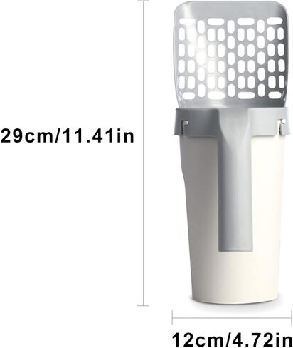 Cat Litter Shovel,Integrated Detachable Deep Shovel Holder, Large Capacity Portable Litter Shovel with Poop Sifting,White-1,20 x 12 x 29cm in Saudi Arabia