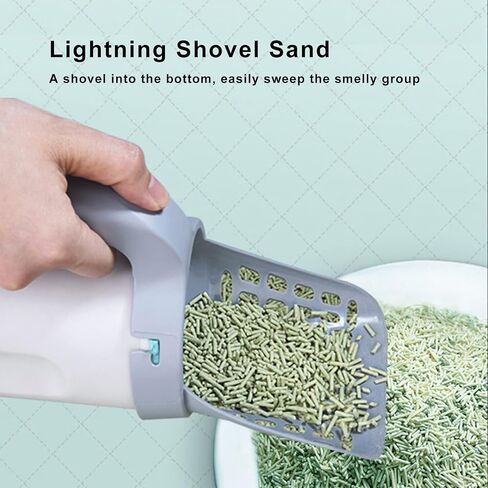 Cat Litter Shovel,Integrated Detachable Deep Shovel Holder, Large Capacity Portable Litter Shovel with Poop Sifting,White-1,20 x 12 x 29cm in Saudi Arabia