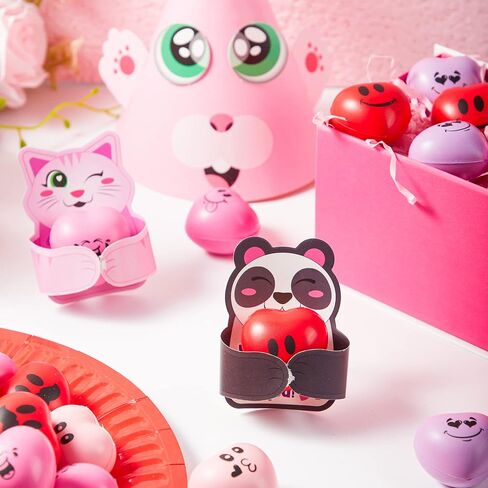JOYIN 28 Packs Heart Stress Ball with Valentine Cards Heart Shape Squishy Toy Stress Relief Fidget Toy with Valentine’s Greeting Cards for Kids Valentine's Day Gifts Party Favors, Classroom Exchange in Saudi Arabia