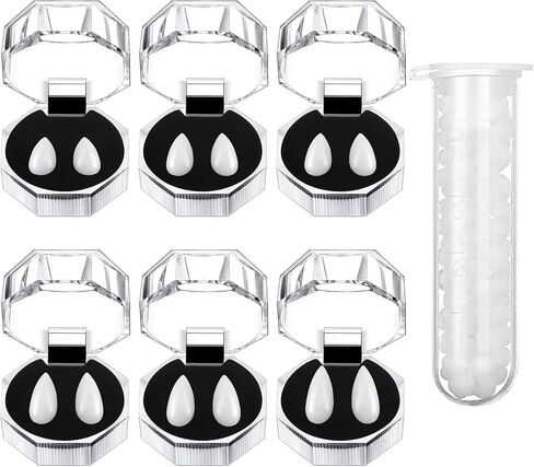 4 Sizes 6 Pairs Vampire Fangs Fake Teeth with Adhesive Tooth Kits for Kids Adult Halloween Party Cosplay Prop Decoration Vampire Teeth White Horror 13mm, 15mm, 17mm 19mm - Party Dress Up Accessories in Kuwait