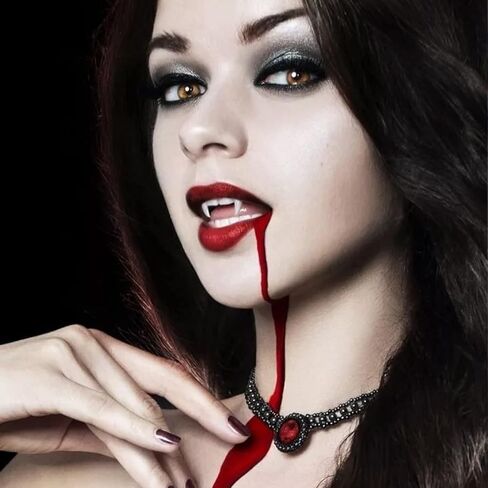 4 Sizes 6 Pairs Vampire Fangs Fake Teeth with Adhesive Tooth Kits for Kids Adult Halloween Party Cosplay Prop Decoration Vampire Teeth White Horror 13mm, 15mm, 17mm 19mm - Party Dress Up Accessories in Kuwait