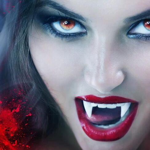 4 Sizes 6 Pairs Vampire Fangs Fake Teeth with Adhesive Tooth Kits for Kids Adult Halloween Party Cosplay Prop Decoration Vampire Teeth White Horror 13mm, 15mm, 17mm 19mm - Party Dress Up Accessories in Kuwait