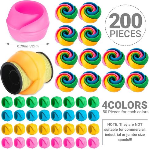 Pangda 200 قطعة من حافظات بكرة الخيط تمنع ذيول الخيط من فك منظم خيط الخياطة بدون أطراف فضفاضة للخياطة والتطريز بكرات خيط الماكينة in Kuwait