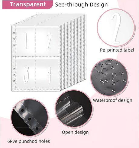 [Money Safer]100 Envelopes Money Saving Challenge Binder with Lock - A5 Savings Book & 100 Pockets printed with Numbers & Tracker Sheets, Pink in Saudi Arabia
