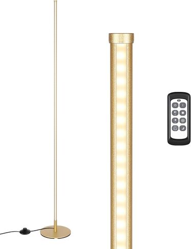 مصباح أرضية زاوية LED من EDISHINE، ضوء خافت بسيط مع جهاز تحكم عن بعد، مصباح طويل بطول 57.5 بوصة لغرفة المعيشة وغرفة النوم والمكتب المنزلي، 7 درجة حرارة ألوان 2700-6000 ك (أسود) in Kuwait