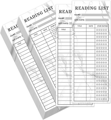 Book Tracker Bookmarks Stacked Books Design Bookmarks Double-Sided Reading Page Markers Bookmarks for Book Lovers 3 x 8 Inch Reading List Bookmark Libraries Reading Cards 50 Pack in Kuwait
