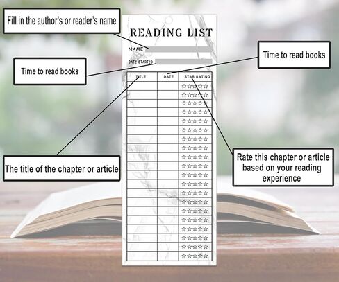 Book Tracker Bookmarks Stacked Books Design Bookmarks Double-Sided Reading Page Markers Bookmarks for Book Lovers 3 x 8 Inch Reading List Bookmark Libraries Reading Cards 50 Pack in Kuwait