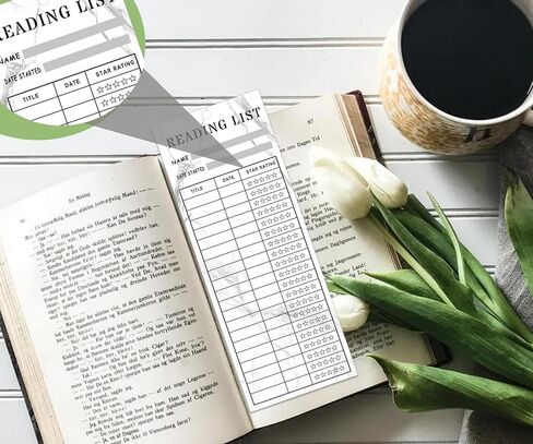 Book Tracker Bookmarks Stacked Books Design Bookmarks Double-Sided Reading Page Markers Bookmarks for Book Lovers 3 x 8 Inch Reading List Bookmark Libraries Reading Cards 50 Pack in Kuwait