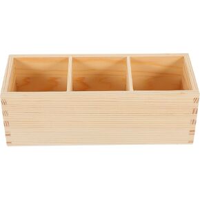 EXCEART Wood Pencil Holder for Desk,Remote Control Holder Desktop Storage with 4 Compartments Multi-Functional Desk Organizer for Pen Pencil Office Supplies Remotes
