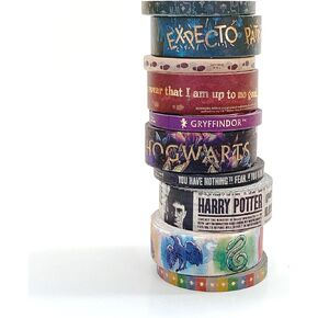 Paper House Productions Harry Potter Foil Accent 10 Piece Washi Tape Pack with 5 15mm Rolls and 5 5mm Rolls - Bold & Bright