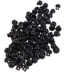 SM SunniMix 100Pcs Doll Eyes Black Buttons Mushroom Domed Round Buttons for Teddy Bear Doll Sewing Plush Stuffed Toys Making, 6mm