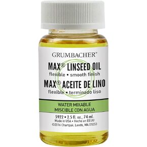 Grumbacher Linseed Oil Medium for MAX Water-Mixable Oil Paints, 2-1/2 Oz. Jar, #5922