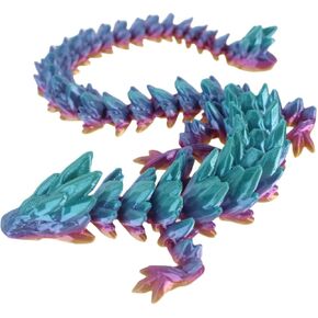 3D Printed Dragon 12inch Gemstone Dragon Dinosaur Christmas Fidget Toy Gifts for Adults Easter Basket Stuffers（12" gem Dragon）