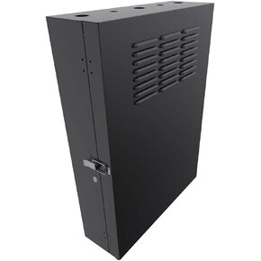 NavePoint 4U Vertical Server Rack Enclosure, Low Profile, 19.6" Deep, Max Weight Capacity 132 lbs - 4U Network Cabinet Vertical Wall Mount, Perforated, Black