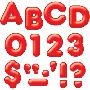 Trend Enterprises 3-D Uppercase Ready Letters (140 Piece), 2", Red