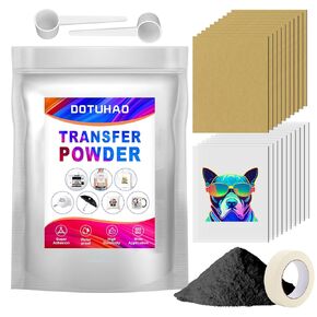 DTF Powder, DTF Transfer Powder, DTF Transfer Film and Powder Kit for Sublimation, Direct-to-Film Transfer for Any Fabric, DTF Starter Kit for DTF & Sublimation Printer (Black,4oz)
