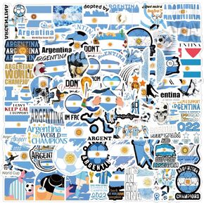 66 Pcs Argentina Football Graffiti Cartoon Waterproof Vinyl Soccer Stickers for Kids Girls Boys Teens Adults for Water Bottles Laptop Suitcase for Birthday Party Soccer Party Decoration Favors