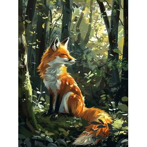 Bimkole Paint by Numbers Kit for Adults Beginner Fox, DIY Oil Painting Kit on Canvas with Paintbrushes and Acrylic Pigment, for Paint by Numbers for Beginner, for Home Wall Decor (16x20Inch) wB962