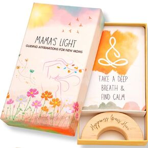 New Mom Affirmation Cards with Stand, 3.75" x 5.25" (Pack of 30), Postpartum Gift for New Mom Self Care