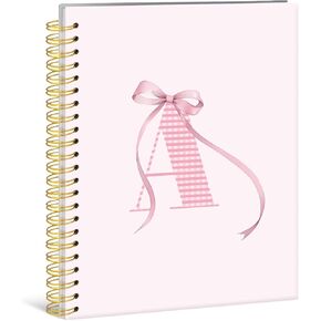 Spiral Notebook, Coquette Pink Bow Initial R Personalized Notebook，Monogrammed gifts, Coquette Pink Bow Aesthetic Journal，Gift for Women,Notebooks for Work, Reading Journal