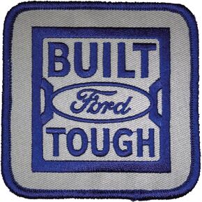Ford Built Ford Tough Embroidered Patch 3 inch x 3 inch | Heat Seal Patch for Clothes, Jean Jacket, Black Backpack, Hat, Jackets, and More