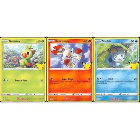 Grookey Scorbunny Sobble - 25th Anniversary McDonald's Exclusive Promo Lot - 3 Card Set