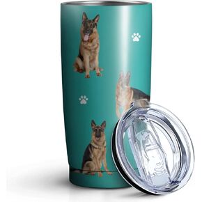 Golden Retriever Dog Tumbler Stainless Steel Insulated Travel Coffee Cups with Lid and Straw,Ideal Memorial Gift for Dog Dad/Mom,20oz