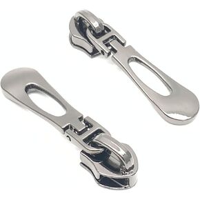 #5 Zipper Pulls Antique Gunmetal Metal Zipper Pull Bulk Nylon Coil Brass Zipper Slider Zipper Head for Purse Bag Making Craft RuiDaTeng 25pcs.