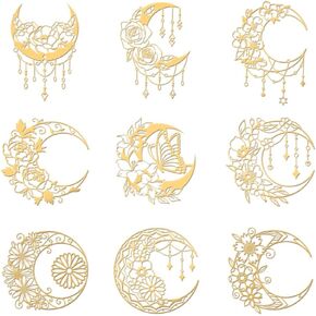 OLYCRAFT 12 Pcs Constellation Pattern Stickers Self Adhesive Golden Stickers Zodiac Signs Metal Stickers Brass Stickers for DIY Scrapbooks Resin Crafts Phone Decorations Cool Sticker - 12 Styles