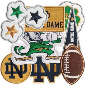 8PCS ND Iron on Patches, Indiana Patches for Jeans, T-Shirts, Backpacks, Hats and More
