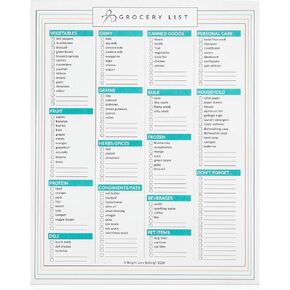 Bright Line Eating Magnetic Grocery List – Fridge Grocery List Magnetic Sheet for Quick & Easy BLE Healthy Living Meal Planning - Grocery Shopping List Pad for Fridge w/52 Tear Off Pages (7.25" x 9")