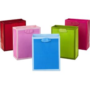 Hallmark 6" Small Pastel Easter Gift Bag Bundle, Pack of 5 (Light Purple, Pink, Blue, Orange, Green) for Bridal Showers, Baby Showers, Birthdays and More
