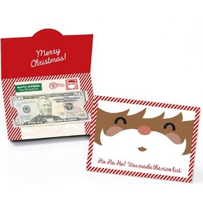 Big Dot of Happiness Jolly Santa Claus - Skin Tone 2 - Christmas Money Holders for Cash, Holiday Party Money And Gift Card Holders, Set of 8