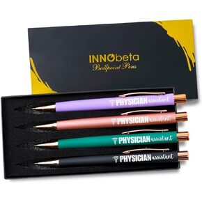 InnoBeta Physician Assistant Gifts for Women, Ballpoint Pen Set of 4, Gifts for Women on National Physician Assistant Day, Birthday and Christmas