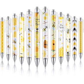 12 Pcs Animal Lover Gift Christmas Gift Bee Sloth Cat Flamingo Flower Llama Corgi Highland Cow Horse Dachshund Pug Ballpoint Pen Cute 1.0 mm Black Ink Pen for Office(Pug)
