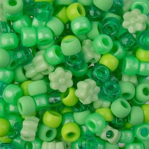 John Bead 300pcs Assorted Red Plastic Pony Craft Beads for DIY Jewelry Bracelet Necklace Making, 120g