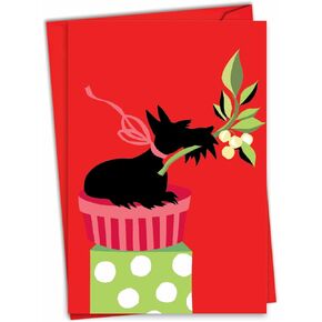 NobleWorks Funny Christmas Greeting Card with Envelope, Adult Cartoon, Humor Holiday for Men and Women - Funny Xmas Greeting Stationery - Feliz Navidad C6633XSG-SL