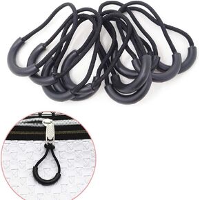 Luckycivia 60 PCS Heavy Duty U Shape Nylon Zipper Pulls Zipper Tags Zipper Extension Replacement for Cord, Backpacks, Jackets, Traveling Cases, Luggage, Purses, Handbags