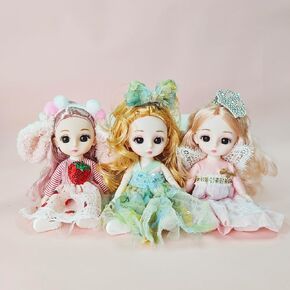 4 Pcs 6 Inch Princess Girl Mini Cute Dolls, Sister Small Princess Dolls, Miniature Dolls Little Girl for 3+ Year Old Girls