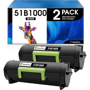 MasaiMara 51B1000 High Yield Compatible Toner Cartridge for Lexmark MS317dn MS417dn MS517dn MS617dn MX317dn MX417de MX517de MX617de Printer [2,500 Pages, Black 2-Pack]