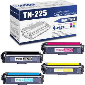 TN225 TN-225 Compatible TN-221BK TN-225C TN-225Y TN-225M High Yield Toner Cartridge Replacement for Brother TN-225 HL-3140CW HL-3150CDN MFC-9130CW MFC-9330CDW Toner.(1BK+1C+1Y+1M)