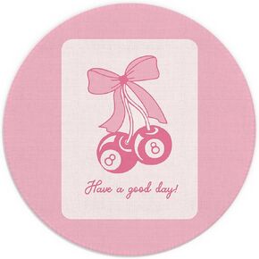 Blue Preppy Mouse Pad, Funky Trendy Y2K Coquette Bow Lucky Magic 8 Ball Girly Small Round Mouse Pads for Desk, Blue Desk Accessories, Blue Office Supplies, 7.9x7.9 Inches