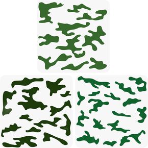 3pcs Camo Stencil Kit for Spray Paint, 11.8x11.8in Bottomland Digital Camo Paint Reusable Pattern Multicam Drawing Templates for Crafts Painting on Wood Canvas Paper Fabric Floor Wall Boat