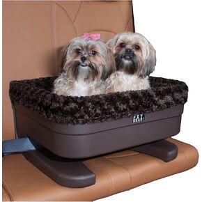 Pet Gear Booster Seat for Dogs/Cats, Removable Washable Comfort Pillow + Liner, Safety Tethers Included, Installs in Seconds, No Tools Required, Chocolate/Swirl, 20"