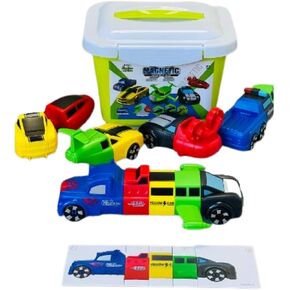 Magnetic Create & Build Vehicle Set. Fine Motor Speech Educational STEM Construction Preschool Engineering Best Gift for Boys and Girls!